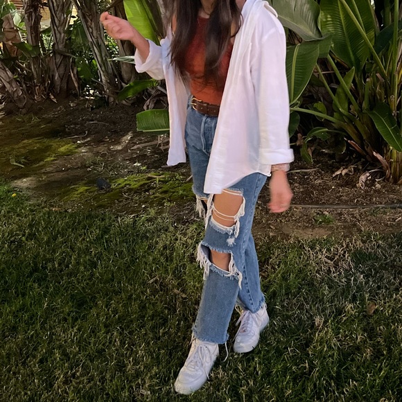 PacSun // High rise wide leg distressed jeans - Picture 6 of 6